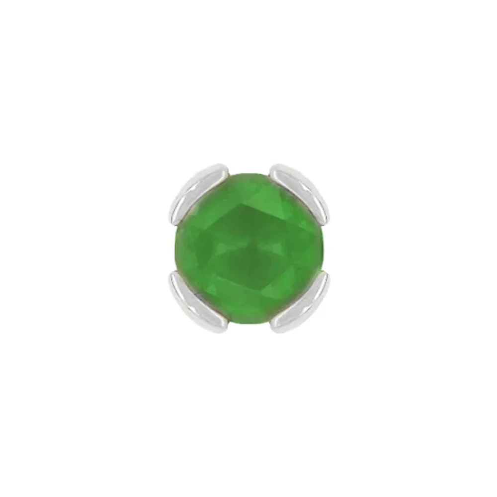 threadless: "Peekaboo" End in Gold with SANDBLASTED Rose Cut Green Tourmaline - Image 3