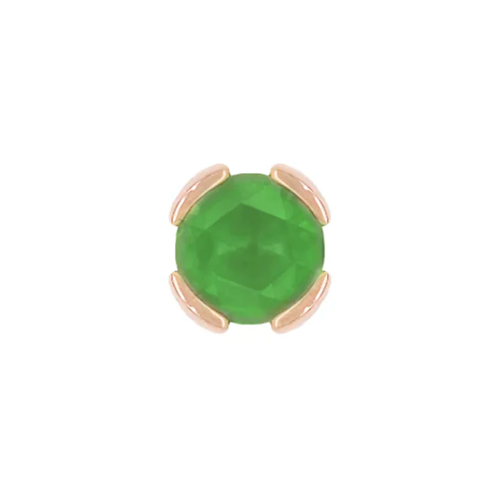 threadless: "Peekaboo" End in Gold with SANDBLASTED Rose Cut Green Tourmaline - Image 4