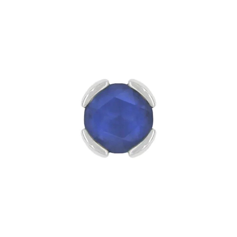 threadless: "Peekaboo" End in Gold with SANDBLASTED Rose Cut London Blue Topaz - Image 2