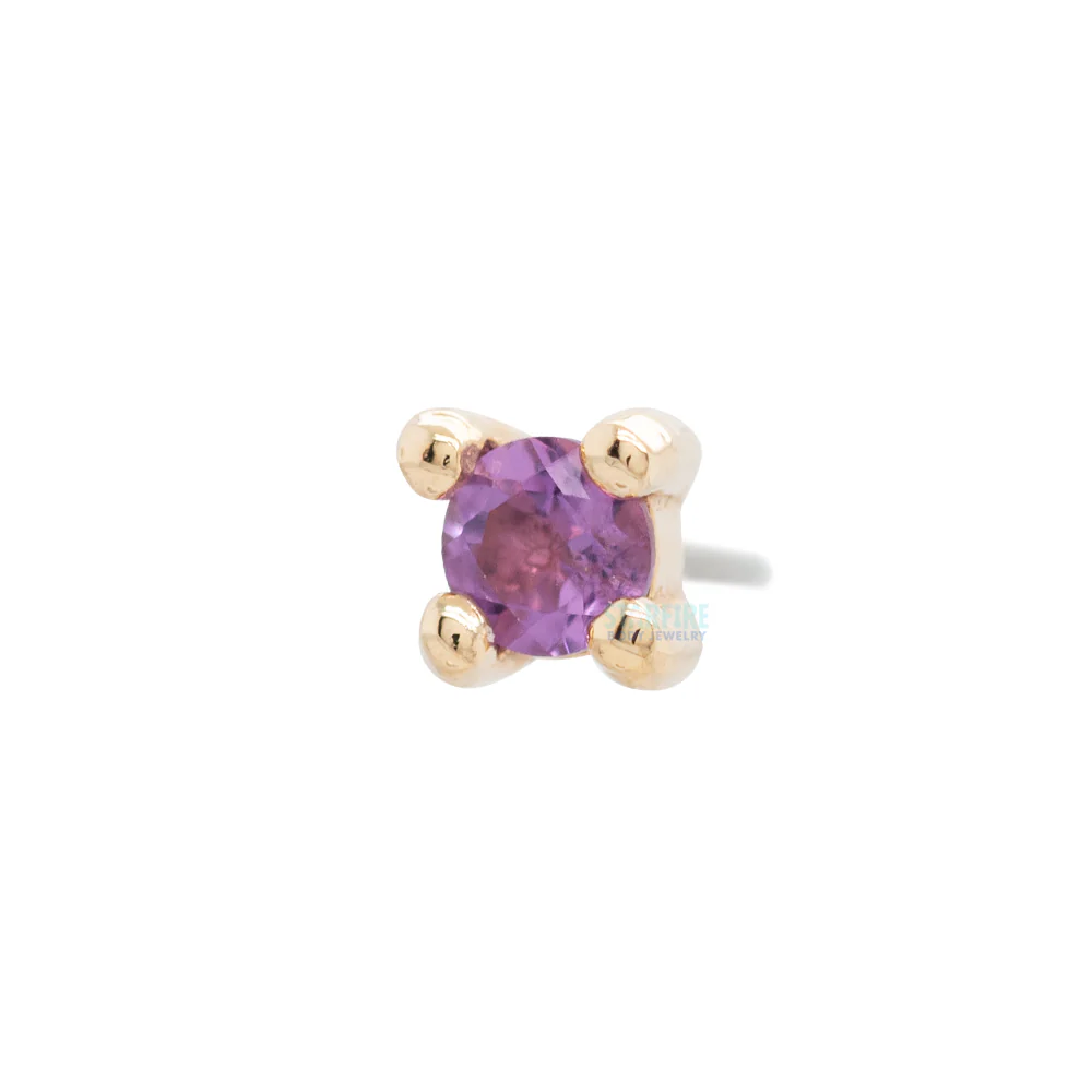 threadless: Prong-Set Amethyst End in Gold