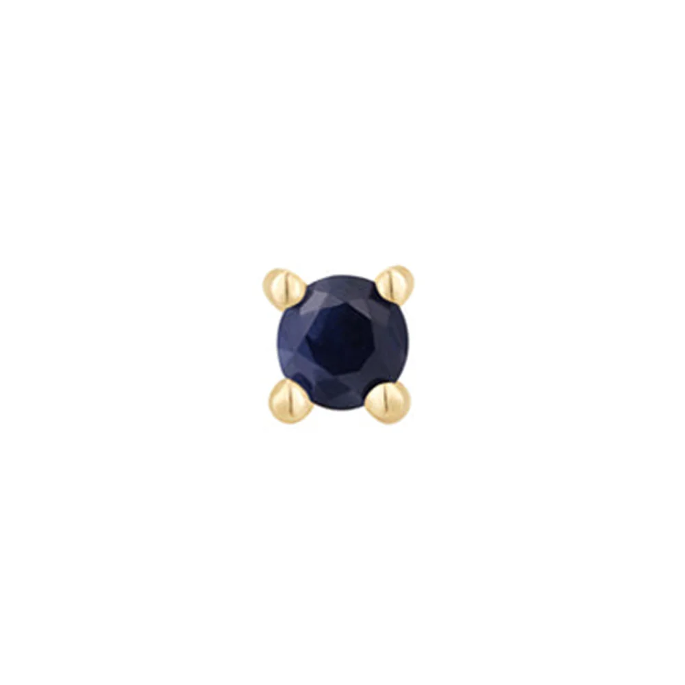threadless: Prong-Set Blue Sapphire End in Gold - Image 2