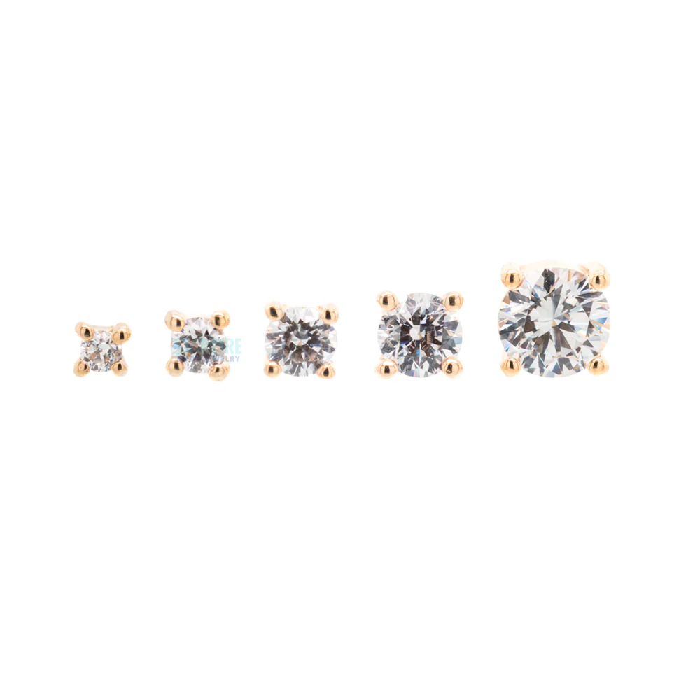 threadless: Prong-Set Swarovski Crystal End in Gold - Image 3