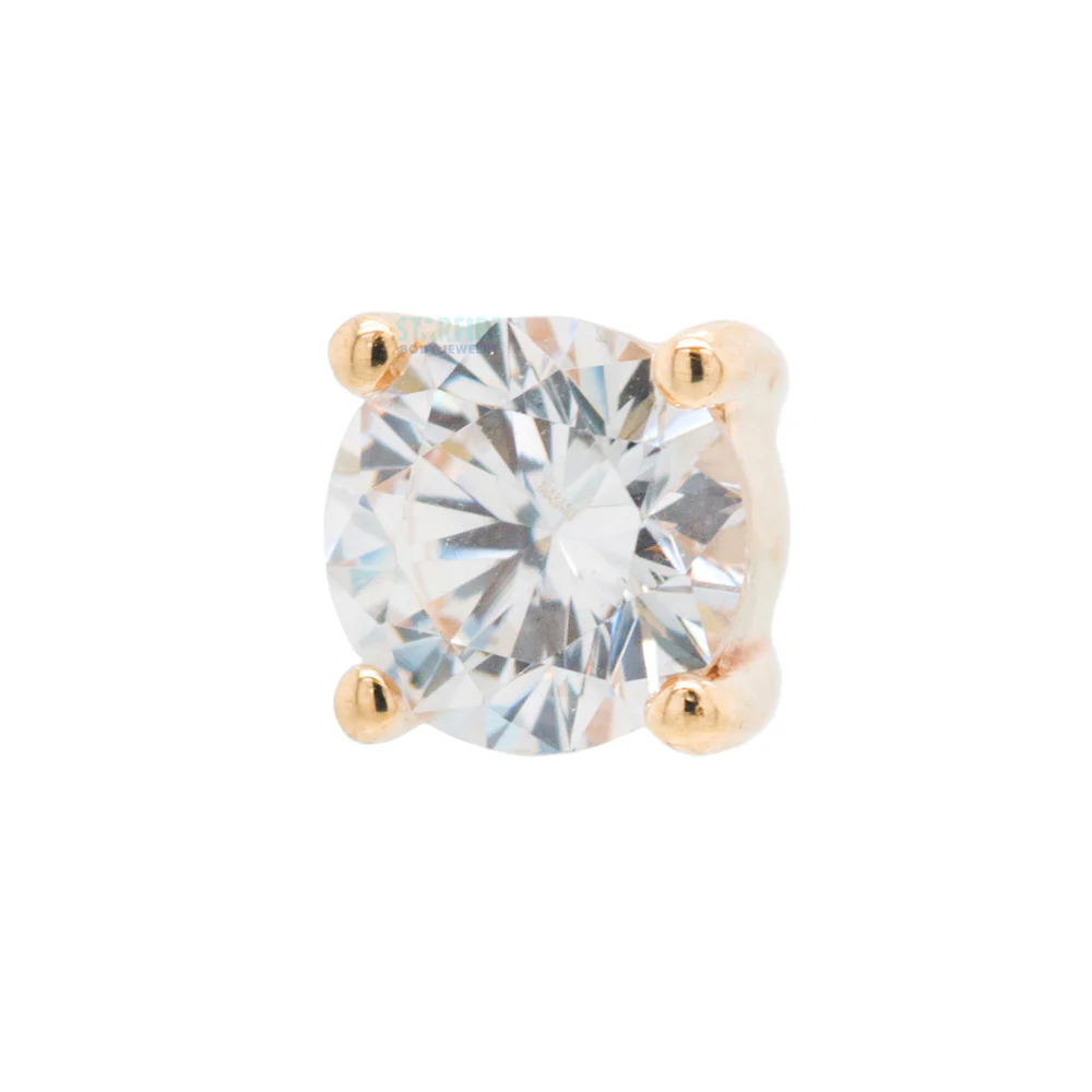 threadless: Prong-Set Swarovski Crystal End in Gold - Image 4