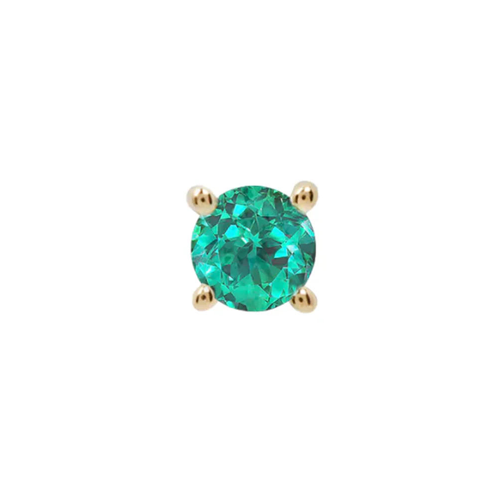 threadless: Prong-Set Emerald End in Gold - Image 3