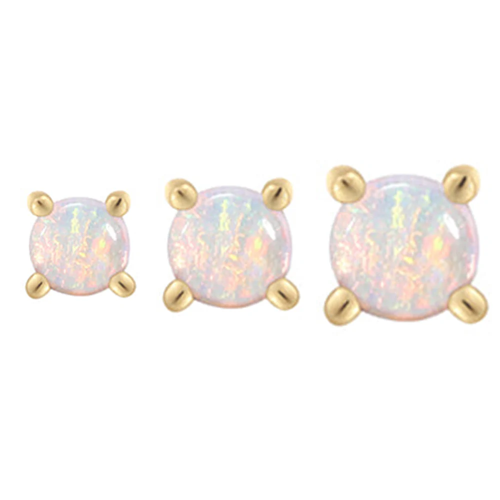 threadless: Prong-Set Genuine Opal End in Gold - Image 2