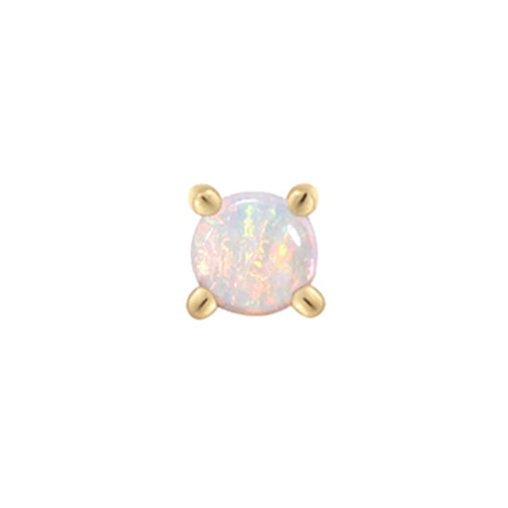 threadless: Prong-Set Genuine Opal End in Gold - Image 3
