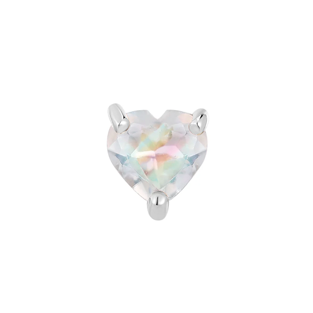 threadless: Prong-Set Heart End in Gold with Rainbow Moonstone - Image 4