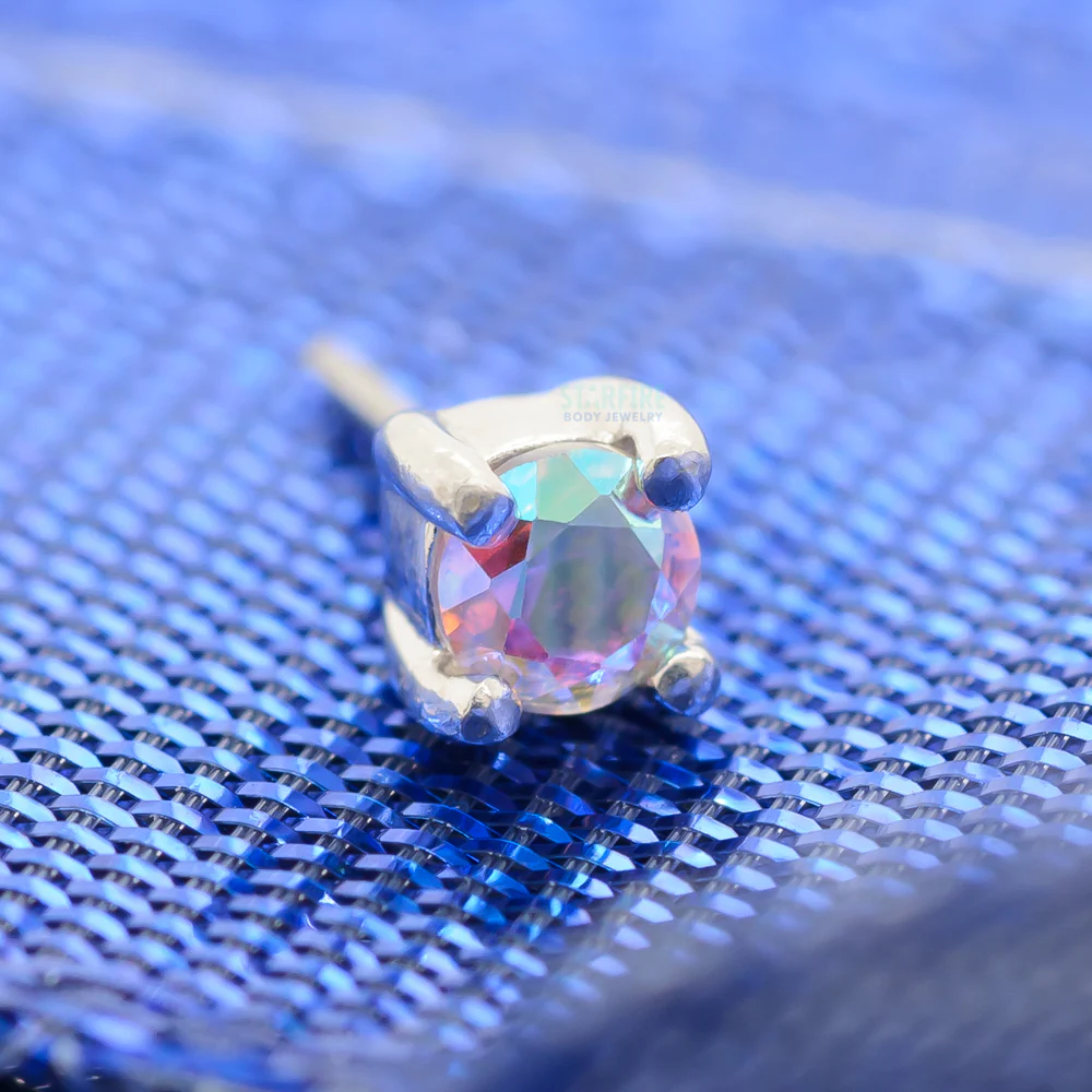 threadless: Prong-Set Mercury Mist Topaz End in Gold - Image 2