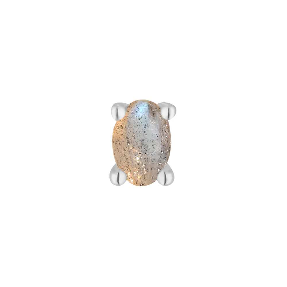 threadless: Prong-Set Oval End in Gold with Labradorite - Image 3