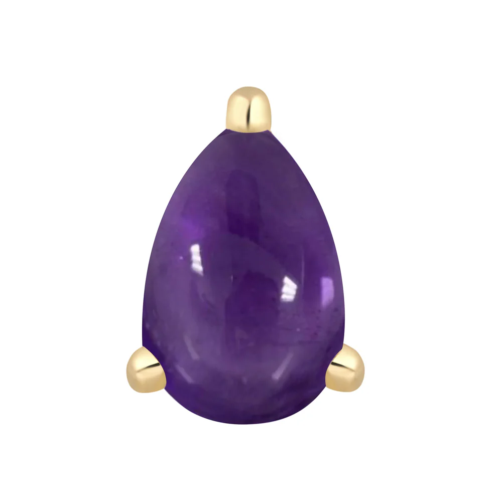 threadless: Prong-Set Pear End in Gold with Amethyst - Image 2