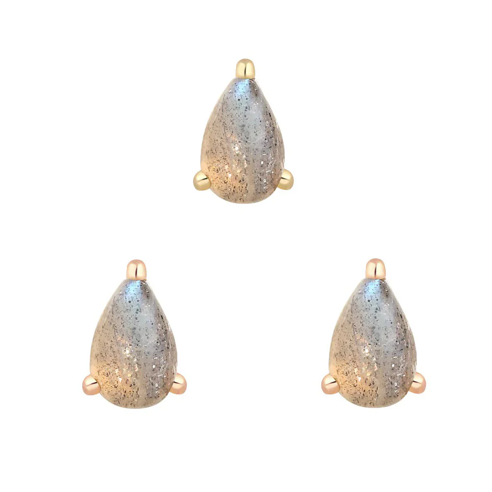 threadless: Prong-Set Pear End in Gold with Labradorite - Image 2