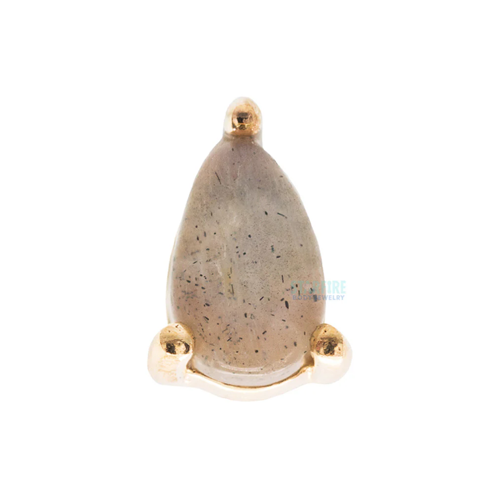 threadless: Prong-Set Pear End in Gold with Labradorite - Image 3