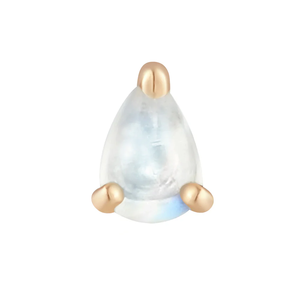 threadless: Prong-Set Pear End in Gold with Rainbow Moonstone - Image 6
