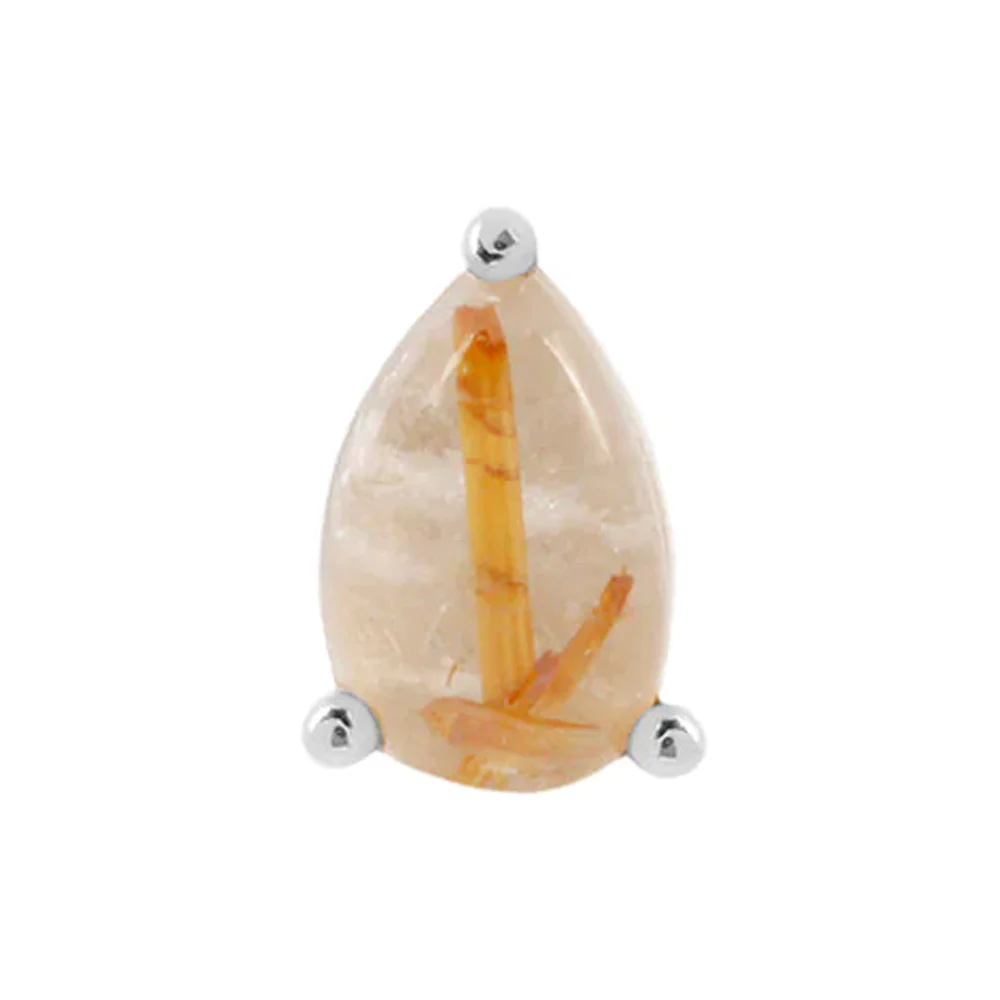 threadless: Prong-Set Pear End in Gold with Rutilated Quartz - Image 3