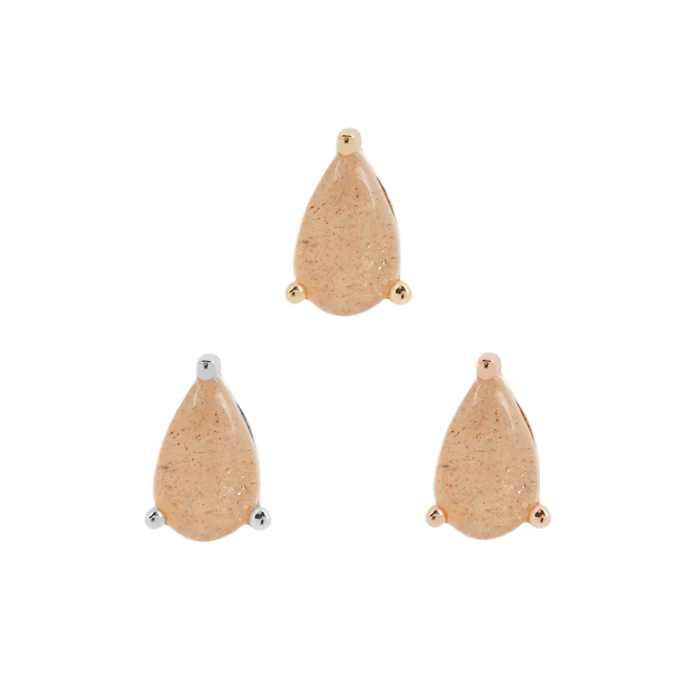 threadless: Prong-Set Pear End in Gold with Sunstone