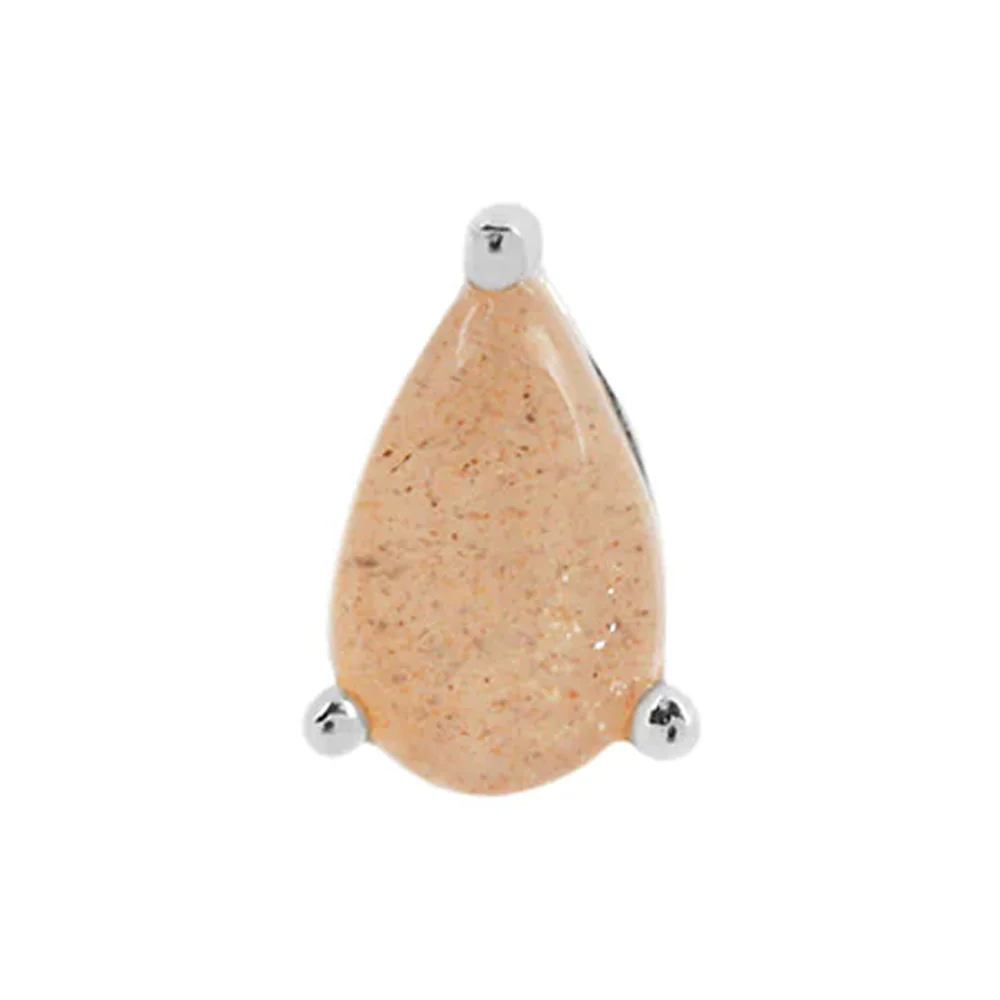 threadless: Prong-Set Pear End in Gold with Sunstone - Image 3
