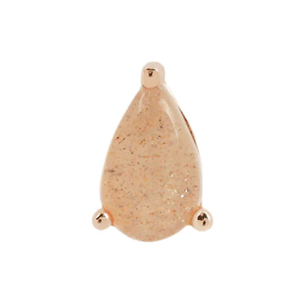 threadless: Prong-Set Pear End in Gold with Sunstone - Image 4