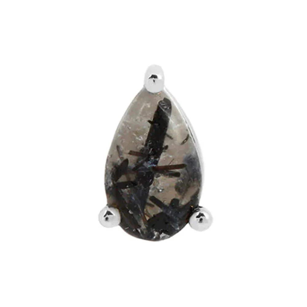threadless: Prong-Set Pear End in Gold with Tourmalated Quartz - Image 3