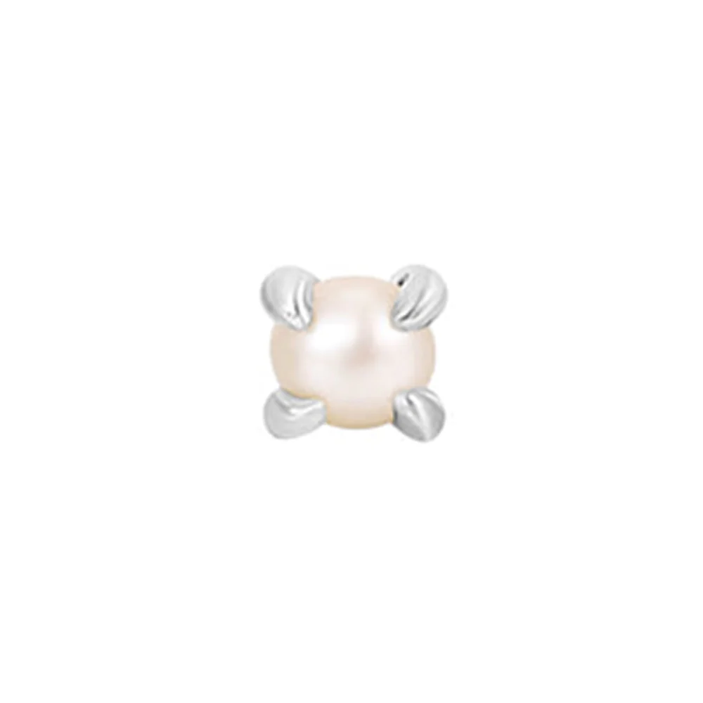 threadless: Prong-Set Pearl End in Gold - Image 4