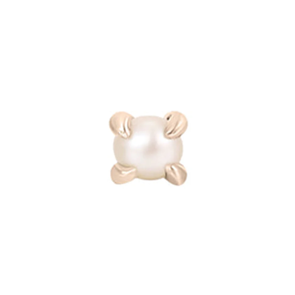 threadless: Prong-Set Pearl End in Gold - Image 5