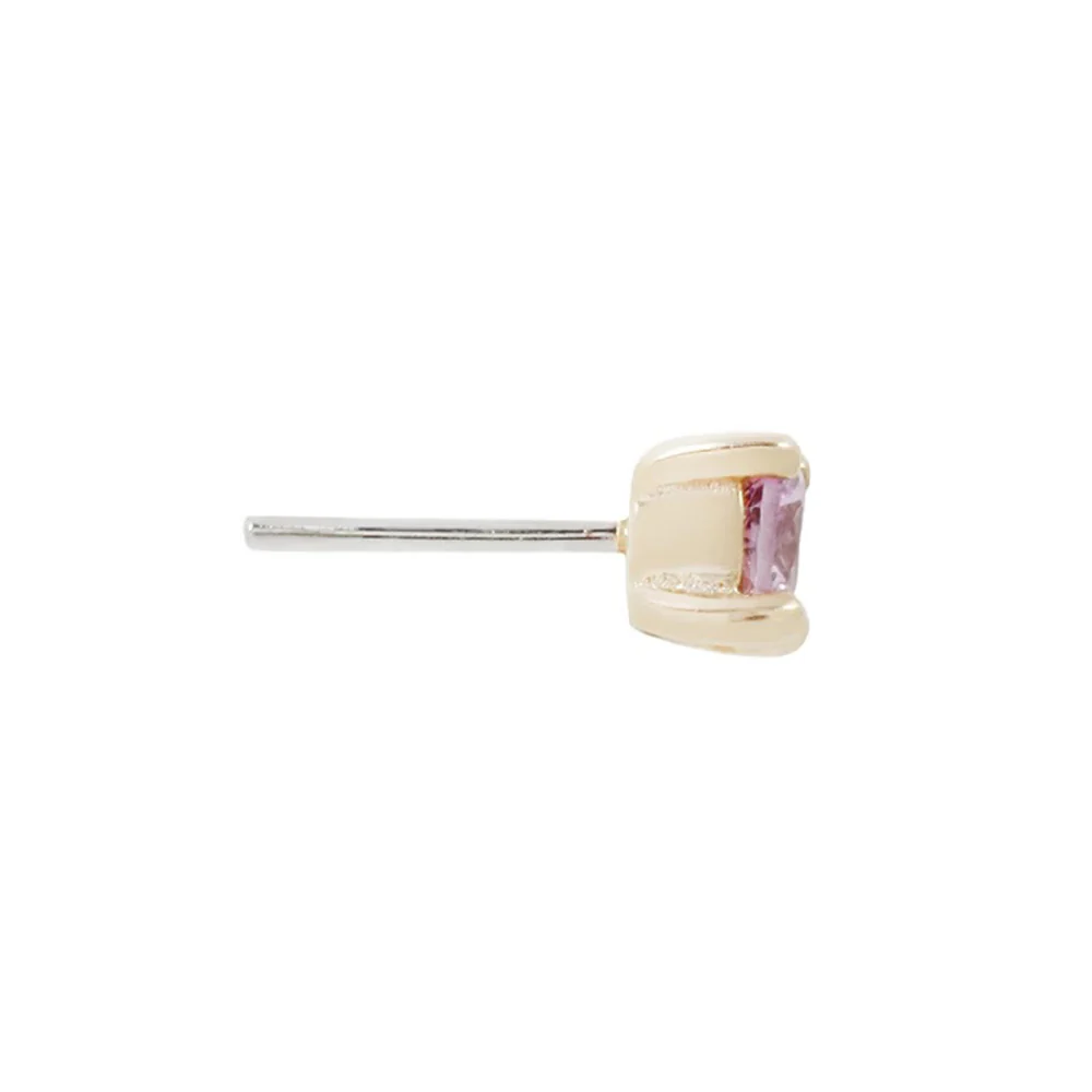 threadless: Prong-Set Pink Sapphire End in Gold - Image 2