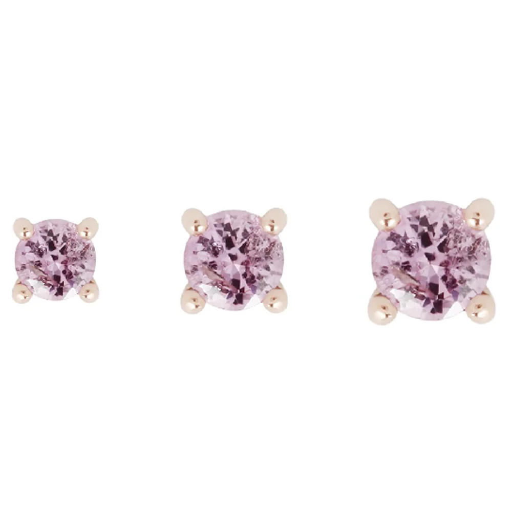 threadless: Prong-Set Pink Sapphire End in Gold - Image 3