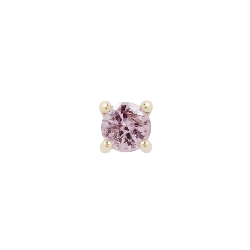 threadless: Prong-Set Pink Sapphire End in Gold - Image 4