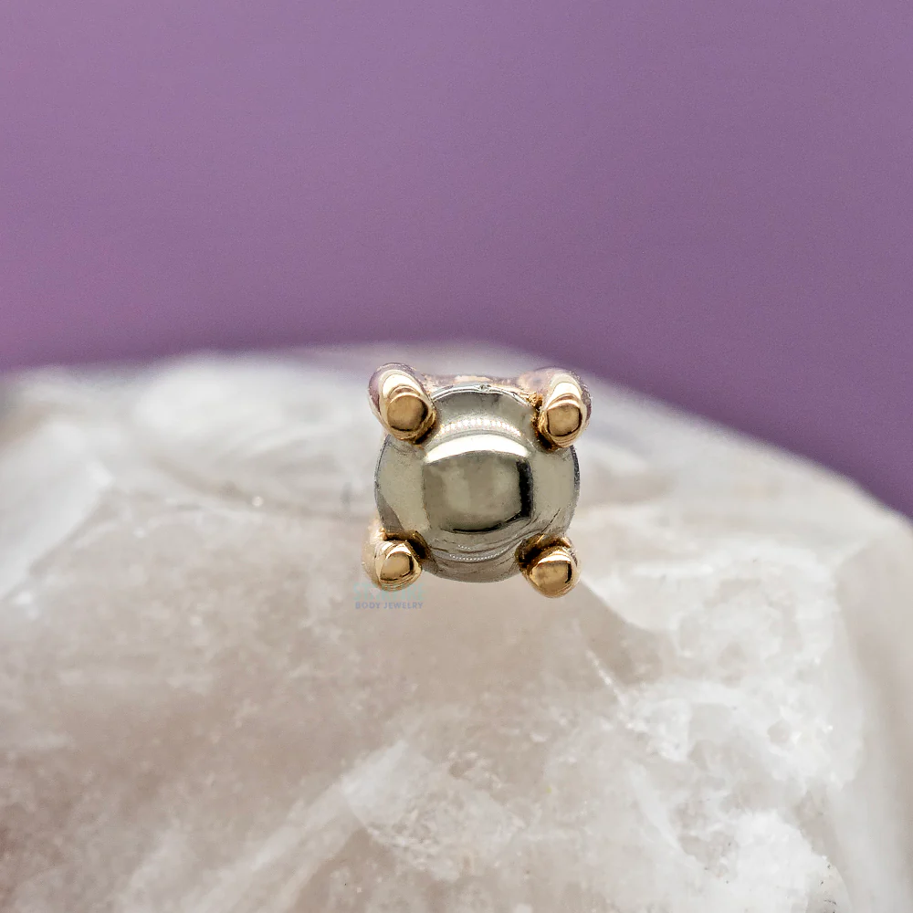 threadless: Prong-Set Pyrite End in Gold - Image 2