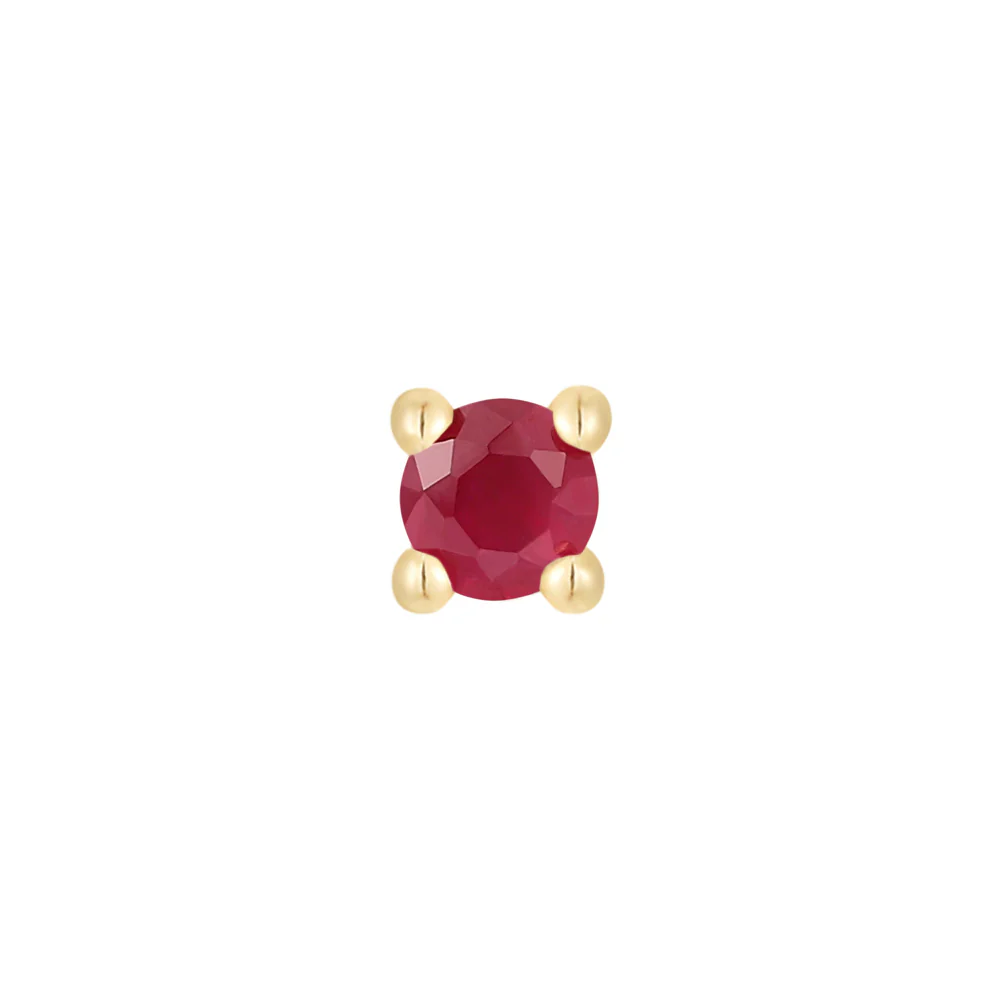 threadless: Prong-Set Ruby End in Gold - Image 2