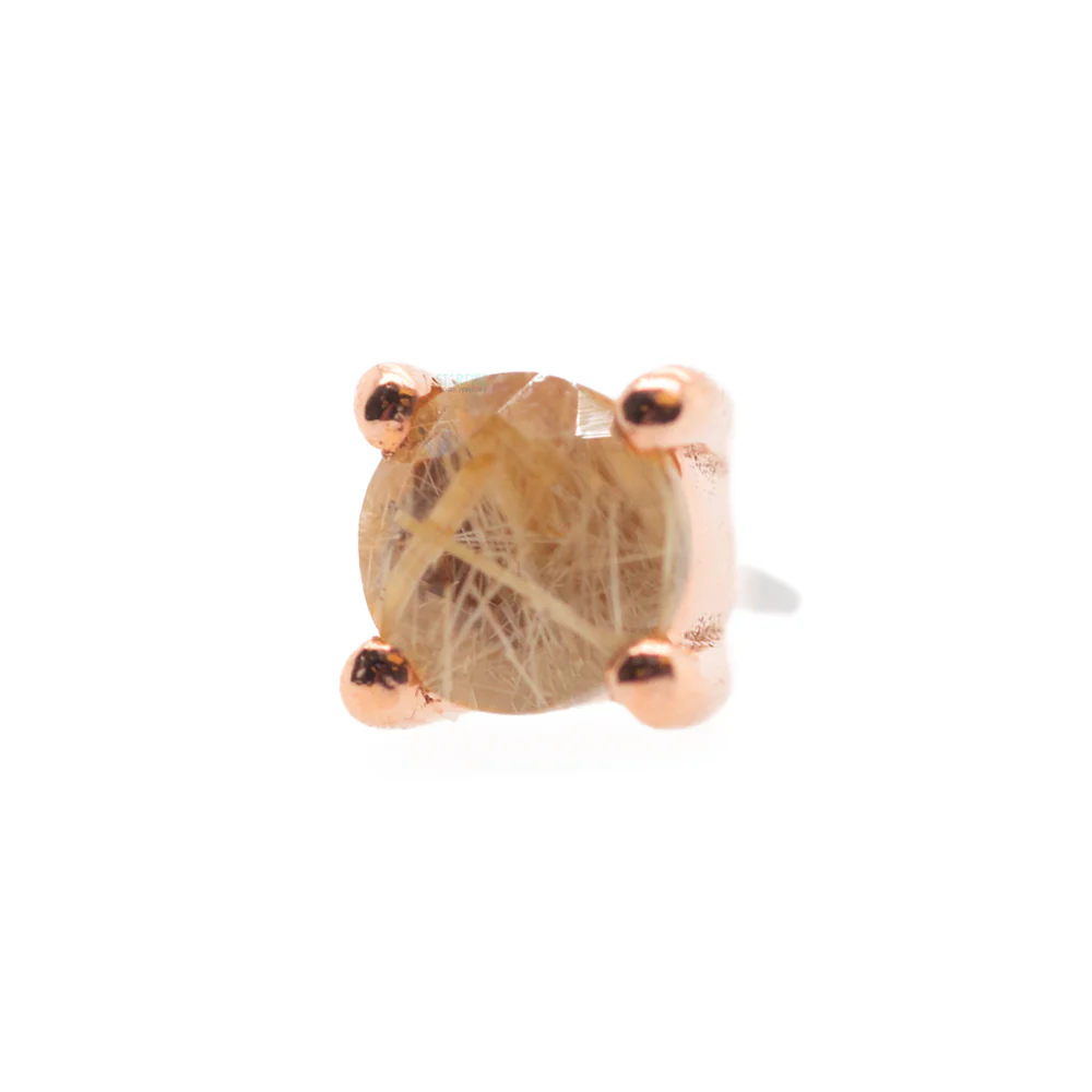 threadless: Prong-Set Rutilated Quartz End in Gold - Image 4