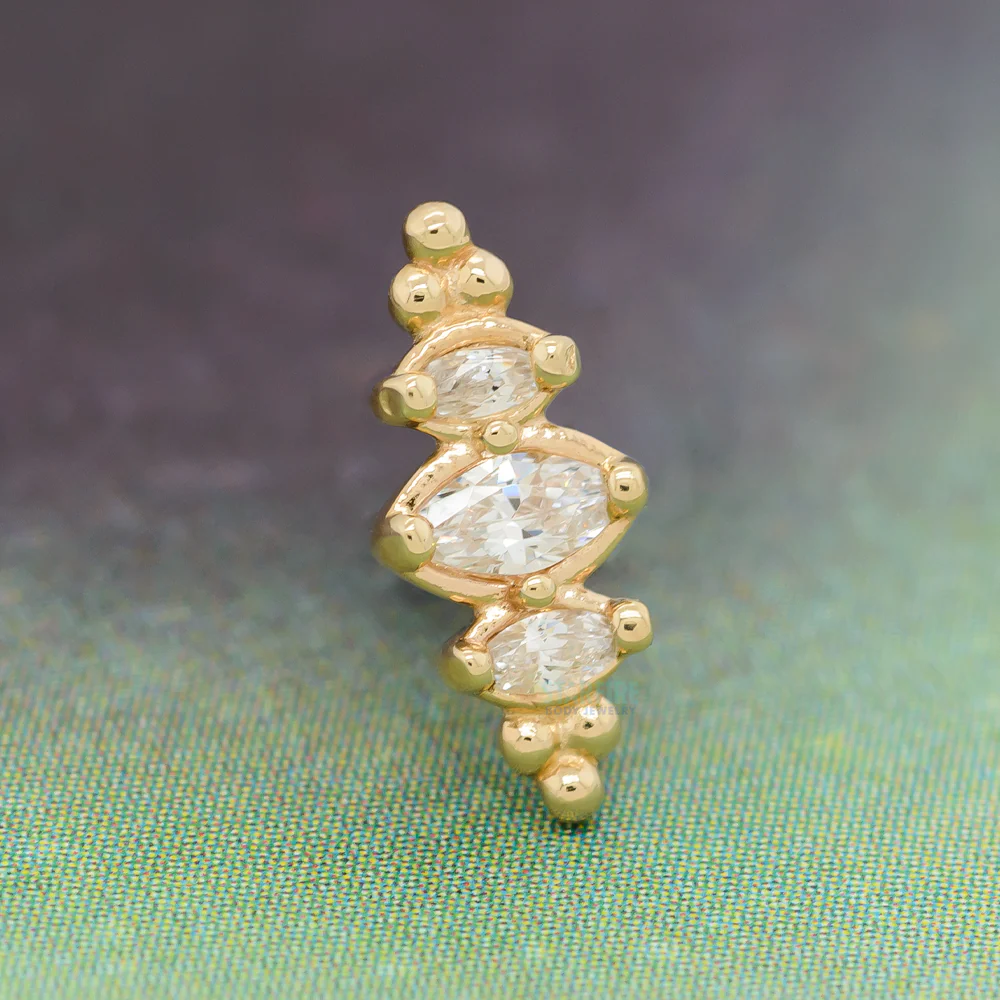 threadless: "Prose" End in Gold with CZ's - Image 2