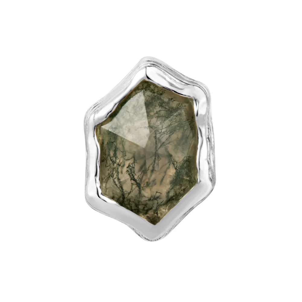 threadless: "Pump Up the Volume" End in Gold with Moss Agate - Image 4