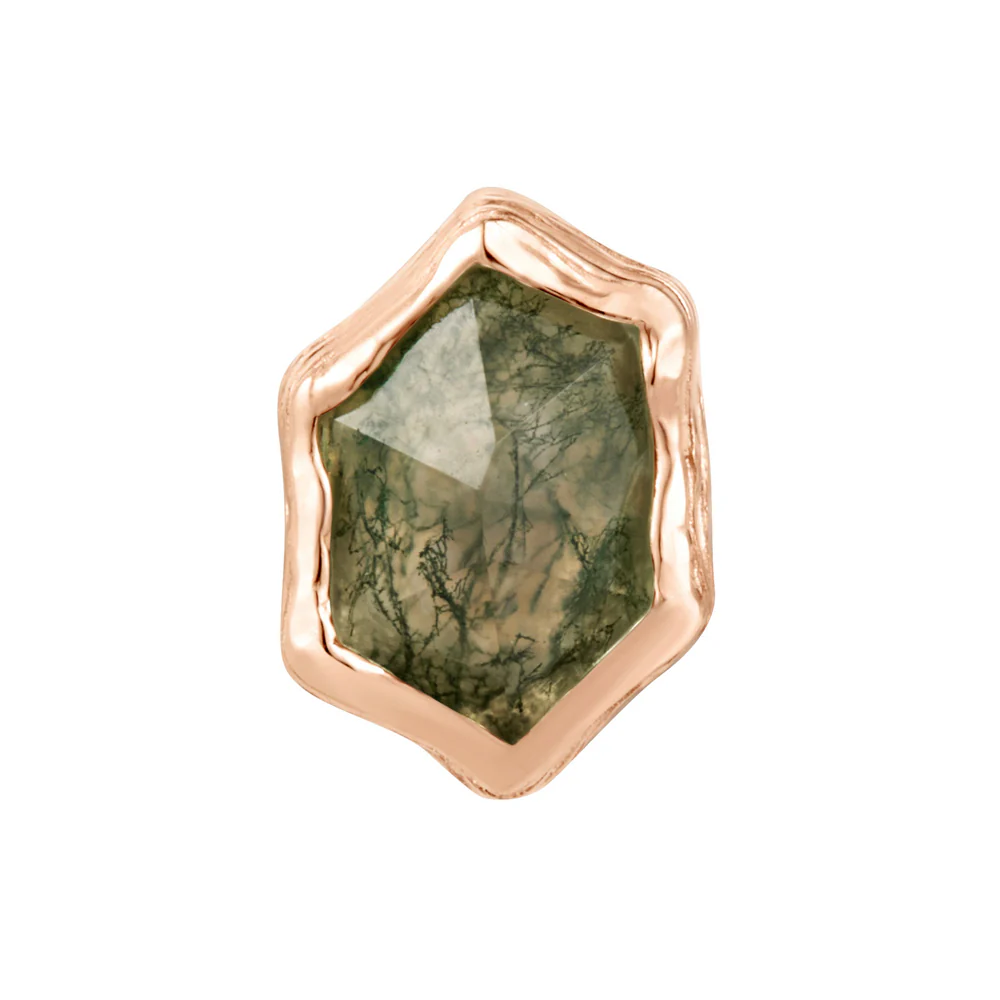 threadless: "Pump Up the Volume" End in Gold with Moss Agate - Image 5