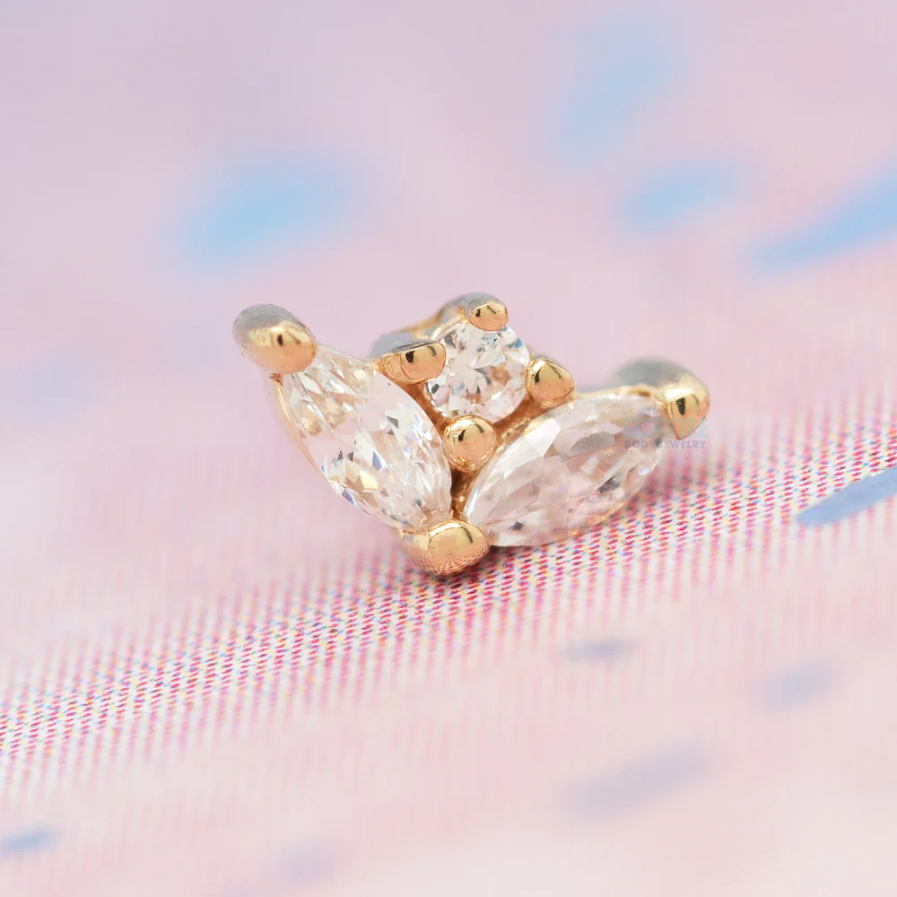 threadless: "Pur" End in Gold with CZ's - Image 2