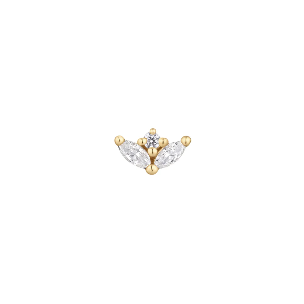threadless: "Pur" End in Gold with CZ's - Image 3