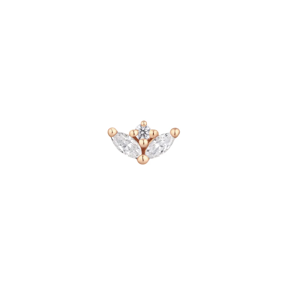 threadless: "Pur" End in Gold with CZ's - Image 5