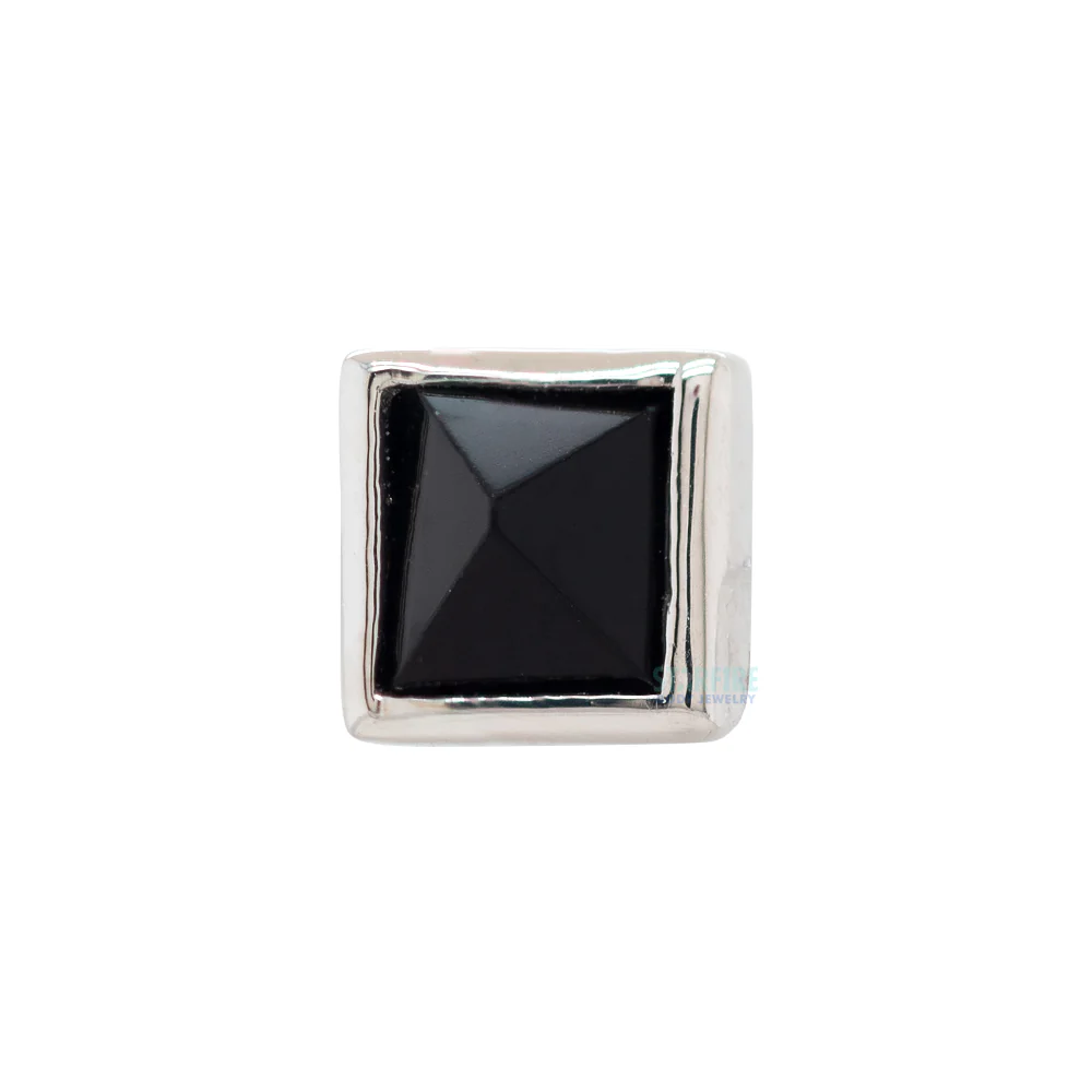 threadless: Pyramid Bezel Reverse Set End in Gold with Black Agate