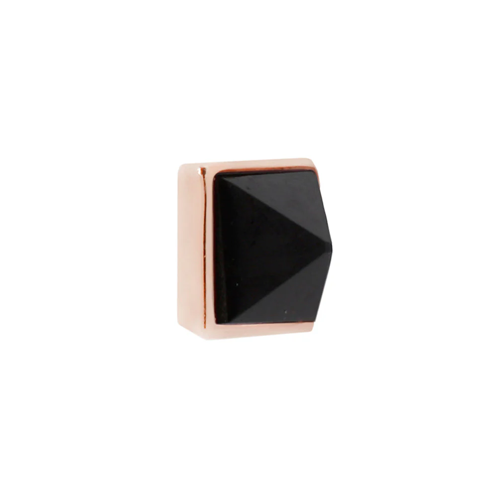 threadless: Pyramid Bezel Reverse Set End in Gold with Black Agate - Image 4