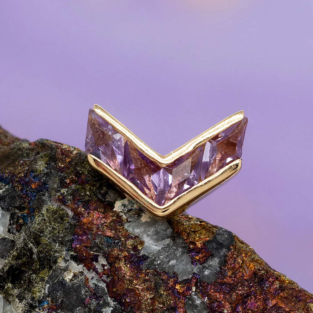 threadless: "Rave" End in Gold with Amethyst - Image 2