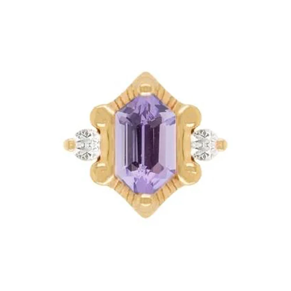 threadless: "Reyna" End in Gold with Amethyst & CZ's