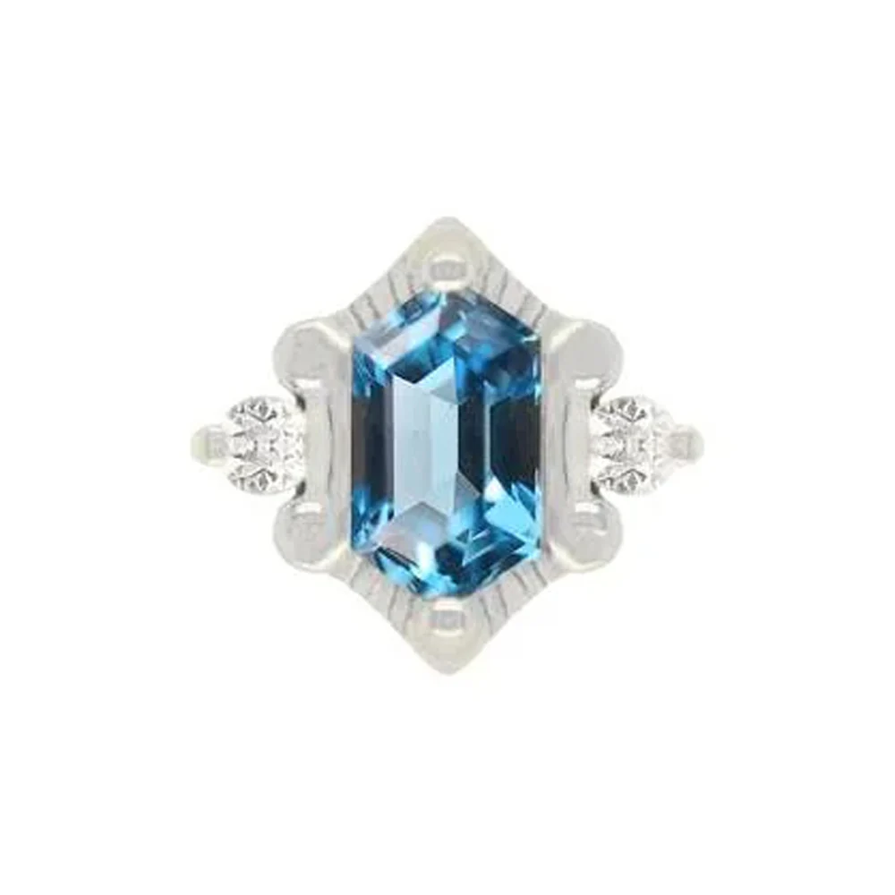 threadless: "Reyna" End in Gold with London Blue Topaz & CZ's - Image 3