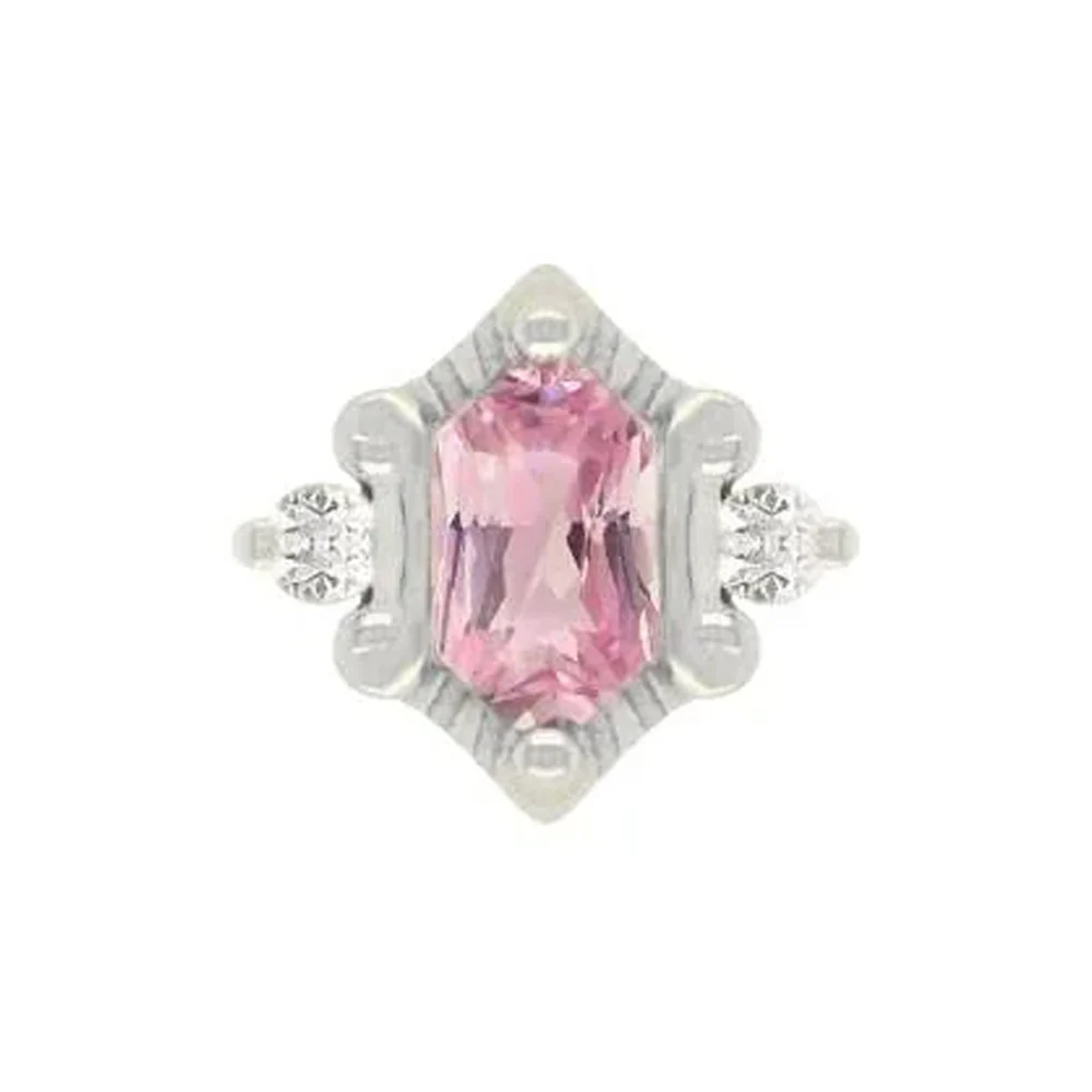 threadless: "Reyna" End in Gold with Pink Tourmaline & CZ's - Image 3