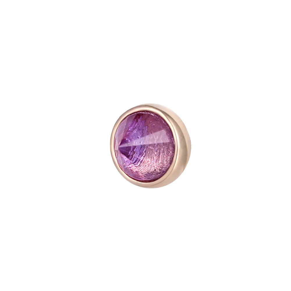 threadless: Round Bezel Reverse Set End in Gold with Amethyst - Image 6