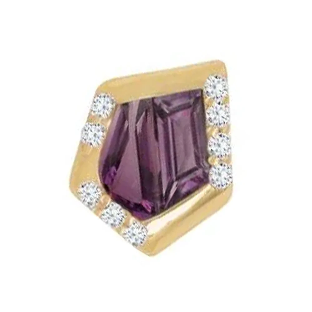 threadless: "Route" End in Gold with Amethyst & CZ's - Image 2