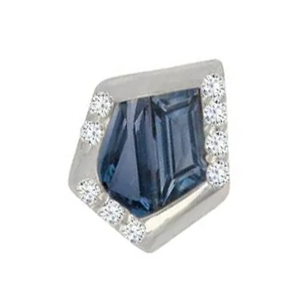 threadless: "Route" End in Gold with London Blue Topaz, Swiss Blue Topaz & CZ's - Image 3