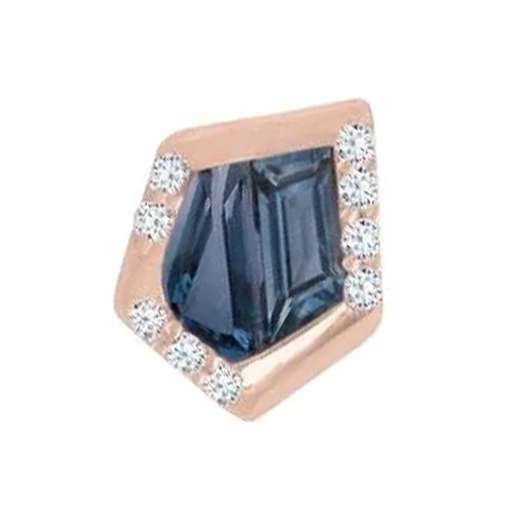 threadless: "Route" End in Gold with London Blue Topaz, Swiss Blue Topaz & CZ's - Image 4