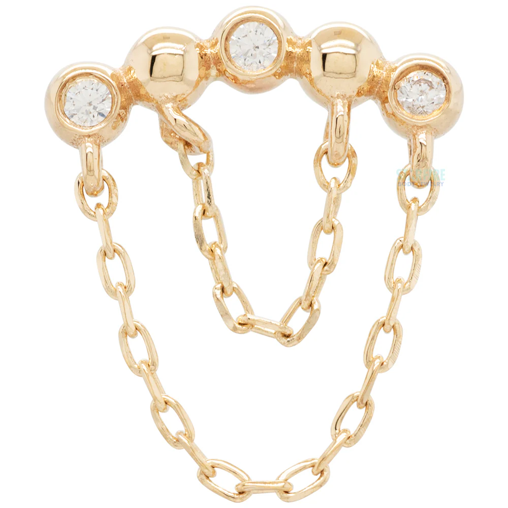 threadless: "Rumors" End with Chains in Gold with White CZ's - Image 2