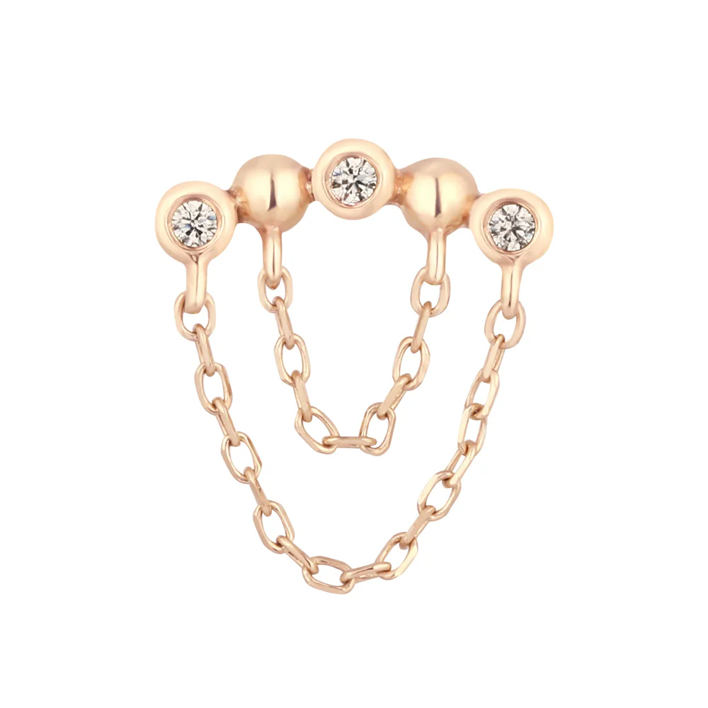 threadless: "Rumors" End with Chains in Gold with White CZ's - Image 4