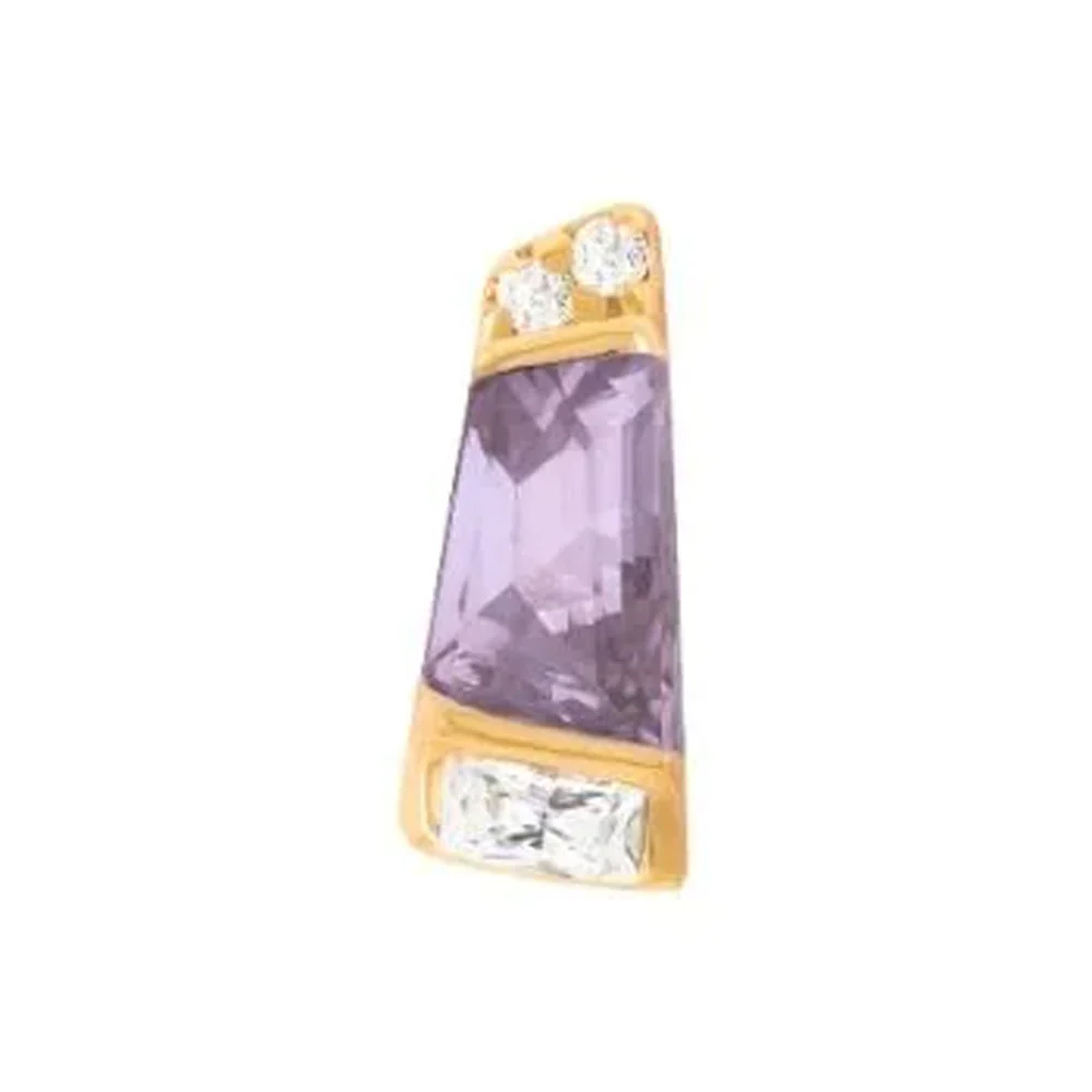 threadless: "Saboteur" End in Gold with Amethyst & CZ's - Image 2