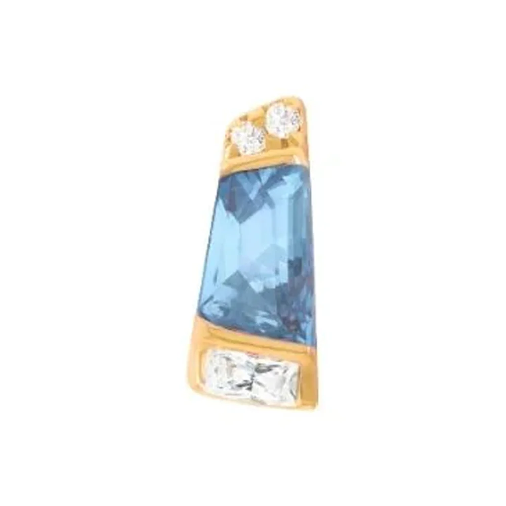 threadless: "Saboteur" End in Gold with London Blue Topaz & CZ's - Image 2